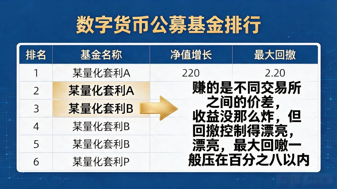花了两周整理数字货币公募基金排行,排最前的那只我劝你别追