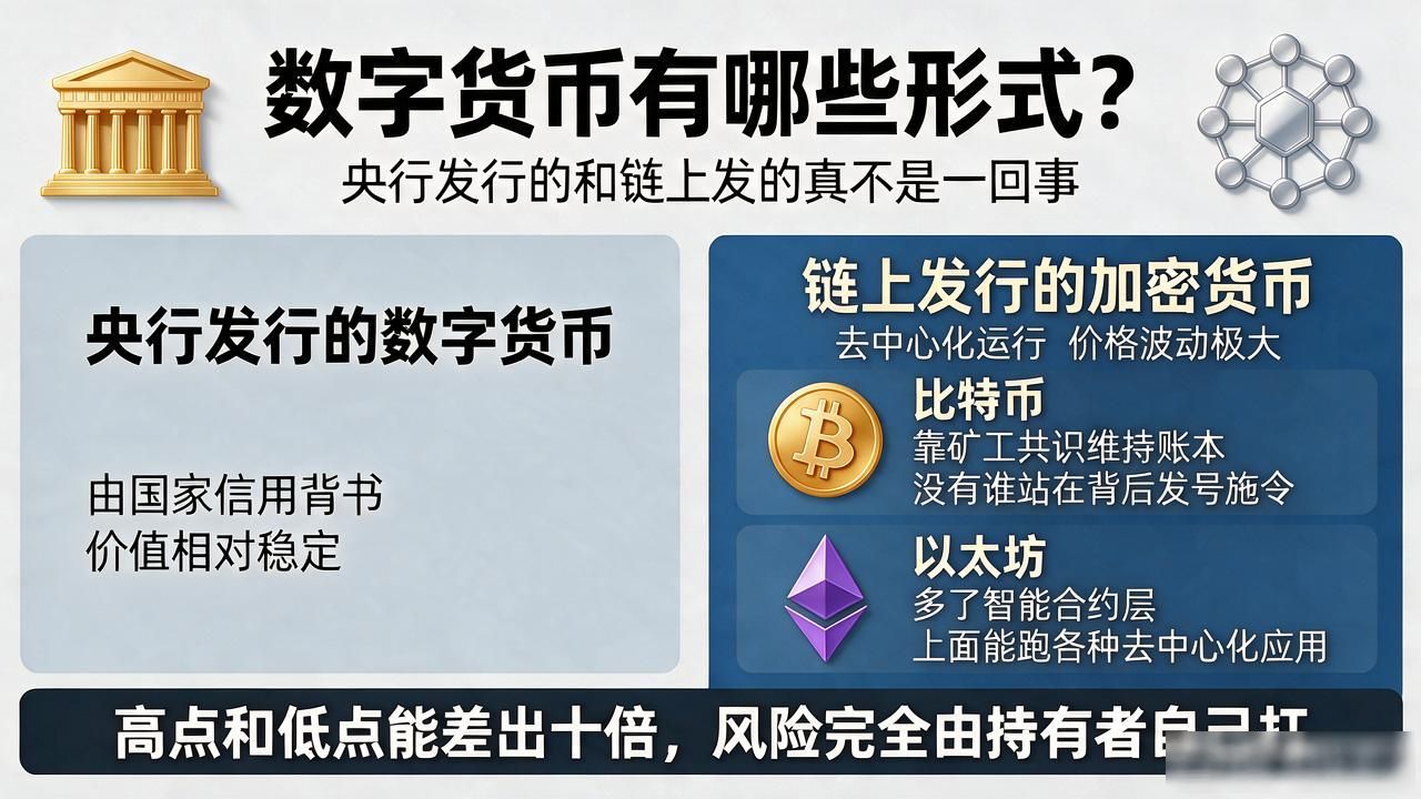 数字货币有哪些形式?央行发行的和链上发的真不是一回事